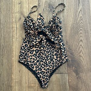 Beach Riot Leopard Print One Piece Swimsuit